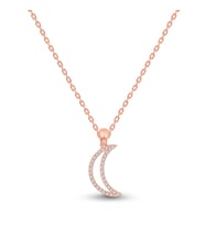 0.08 Karat Tasarım Pırlanta Kolye (Rose)