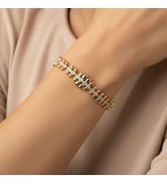 XUPING JEWELRY 14 Ayar Altın Kaplama, Kelebek Model Zirkon Taşlı Bileklik