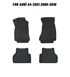 Audi A4 (B8) 2008-2016 ile Uyumlu Carbon Desenli Ultra Premium Havuzlu Oto Paspas (Çok Renkli)