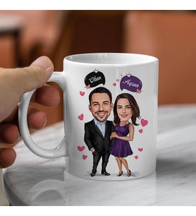 Kişiye Özel Karikatürlü Şahane Çiftler Kupa Bardak