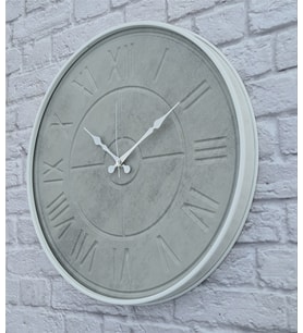 Markakanvas Metal Kasalı Beton Renkli Duvar Saati   ( Çap 50 cm - 80 cm ) (Beyaz)