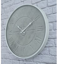 Markakanvas Metal Kasalı Beton Renkli Duvar Saati   ( Çap 50 cm - 80 cm ) (Beyaz)
