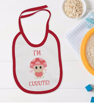 BK Kids I'm Cute Tasarımlı Kırmızı Bebek Mama Önlüğü-2