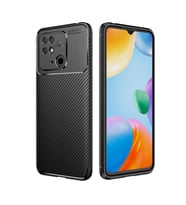 Xiaomi Poco C40 Kılıf Zore Negro Karbon Tasarım Silikon Kılıf (Siyah)
