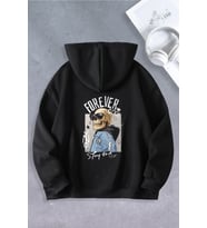 Nevermind Unisex Kadın Erkek Forever Cool Oversize Sweatshirt (Siyah)