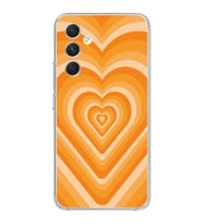 Samsung Galaxy A25 Uyumlu Turuncu Kalp Tasarımlı Şeffaf Telefon Kılıfı