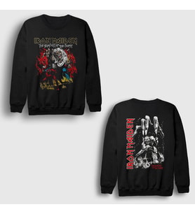 Presmono Unisex Siyah Beast V3 Metal Iron Maiden Sırt Baskılı Sweatshirt 516017tt