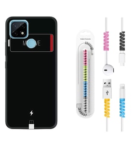 Realme C11 C21 C21Y C25Y C11 2021 Kılıf Kablo Koruma Spiral Silikon My Love 1402