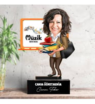 Kadın Müzik Öğretmenlerine Hediye Karikatürlü Biblo