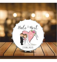 Kişiye Özel Açacaklı Kapak Şekilli Magnet (Düğün,Nişan,Nikah)