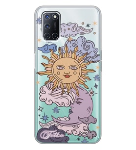 Oppo Retro Güneş Tasarımlı Şeffaf Telefon Kılıfı
