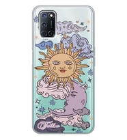 Oppo Retro Güneş Tasarımlı Şeffaf Telefon Kılıfı