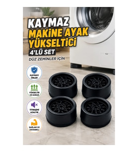 4'lü Kaymaz Makine Ayak Yükseltici Seti – Düz Zeminler İçin