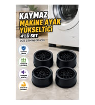 4'lü Kaymaz Makine Ayak Yükseltici Seti – Düz Zeminler İçin