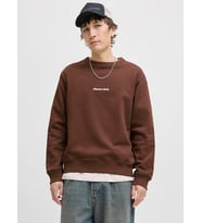 JORNORREBRO EMB SWEAT CREW NOOS Deep Mahogany