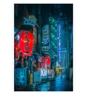 Japon Feneri Tablo Ahşap Poster Dekoratif