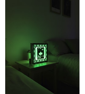 Yaşam Alanınıza Işıltılı Bir Dokunuş Lazer Kesim Pilli LED Işıklı Gece lambası Yeşıl