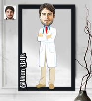 Kişiye Özel 3D  Ahşap Tablo Doktor Erkek 30x40 -3