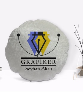 BK Gift Kişiye Özel İsimli Grafiker Tasarımlı Dekoratif Kırlent Yastık-2