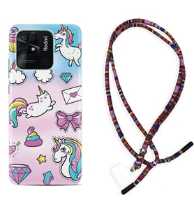 Xiaomi Redmi Note 7 8 9 Pro 10 2022 10 Pro 10S Kılıf Boyun Asklı Rasta Silikon Unicorn Mektup 1800