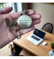 Kişiye Özel Retro Kapaklı Quartz Köstekli Saat