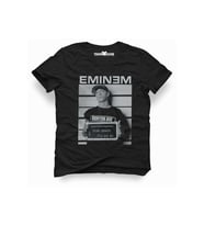 Tshirthane Eminem Hip-hop Rap Müzik Baskılı Erkek Dar Kesim Slim Fit t-shirt (Siyah)
