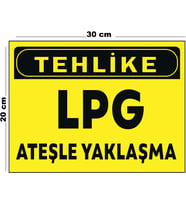 Metal Tehlike Lpg Ateşle Yaklaşma 20cm x 30cm A4 Büyüklüğünde Uyarı Levhası Yönlendirme Tabelası