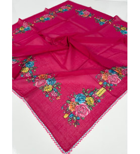 Oyalı Organik Pamuklu Yazma- 06083 (Pembe-Mavi)