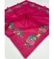 Oyalı Organik Pamuklu Yazma- 06083 (Pembe-Mavi)