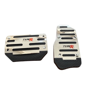Universal Otomatik Metal Pedal Seti 2 Parça Krom Siyah