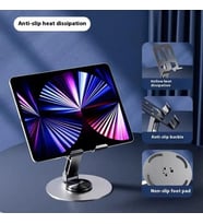 Katlanabilir, Taşınabilir, 360 Derece Dönebilen Masa Üstü Telefon Standı / Telefon Tutacağı / Tablet Tutacağı (Gri)