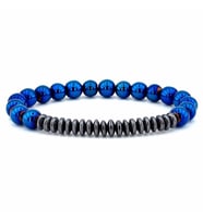 LACİVERT PARLAK HEMATİT DOĞAL TAŞ ERKEK BİLEKLİK J0162