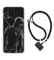 General Mobile Gm 23 Kılıf Silikon Boyun Askılı İpli Desenli Silikon İskelet Astronot 1613