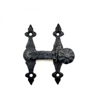 Antika Tarz Dekoratif Pirinç Kapı, Pencere Mandalı - 82x65 Mm, Oksit