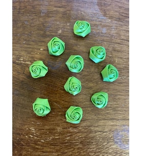 2X2 CM 10 LU KURDELE ÇİÇEĞİ DİKİŞ HOBİ GİYİM ÇANTA AKSESUARI (Yeşil)