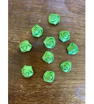 2X2 CM 10 LU KURDELE ÇİÇEĞİ DİKİŞ HOBİ GİYİM ÇANTA AKSESUARI (Yeşil)