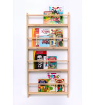 Ahşap Montessori Eğitici Çocuk Odası Kitaplık Rafı Duvara Monte 4 Bölmeli 120 Cm X 60 Cm X 6 Cm