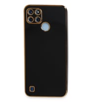 Realme C25Y Uyumlu Kılıf Volet Silikon - Siyah