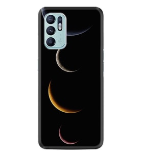 Oppo Reno 6 Kılıf Resimli Desenli Silikon Platinium Series Gezegenler 1901
