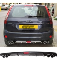 Ford Fiesta 2003-2008 Difüzör Arka Tampon Eki 4 Egzoz Çıkışlı Siyah