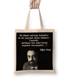 Oğuz Atay Yaşamak Bez Çanta Uzun Saplı