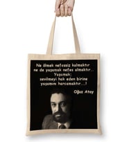 Oğuz Atay Yaşamak Bez Çanta Uzun Saplı
