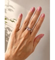 Pembe Taşlı Silver Yüzük
