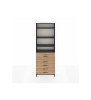 Arges Dolap 4 Raflı 5 Çekmeceli 88x30x243 Antrasit-Çam