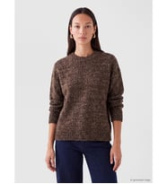 LC WAIKIKI Kahverengi Desenli Oversize Kadın Triko Kazak