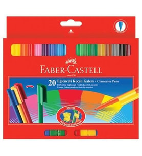 Keçeli Kalem 20 lu Eğlenceli Yaratıcı Set Faber Castell 20 Renk Eğlenceli Keçeli Kalem Seti