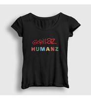 Presmono Kadın Siyah Humanz V2 Gorillaz T-Shirt 54782tt
