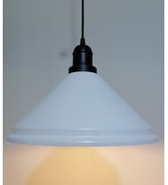 RİOLİGHT RETRO BEYAZ İÇİ BEYAZ TEKLİ METAL SARKIT ÇAP: 33CM (Siyah)
