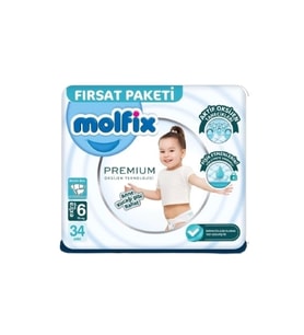 Mey İthalat® Premium Bebek Bezi Fırsat Paketi 6 Beden 15+ Kg 34 Adet