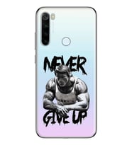 Redmi Note 8 Uyumlu Arnold Fitness Never Give Up Desenli Şeffaf Telefon Kılıfı